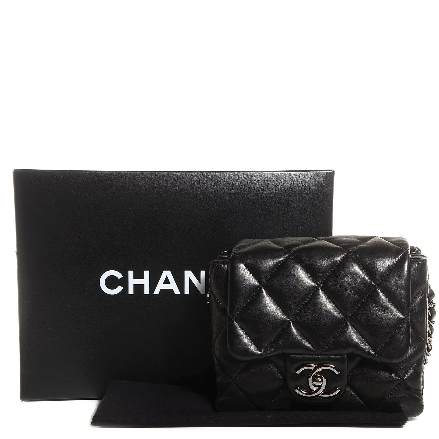 Chanel Lambskin Quilted Mini Chanel 3 Flap Black 9 of 9