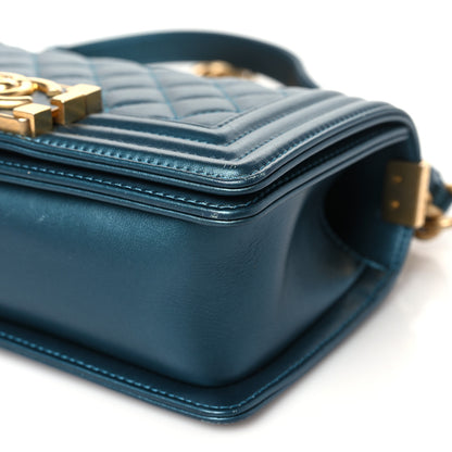 Chanel Metallic Calfskin Quilted Small Boy Flap Blue 10 of 10