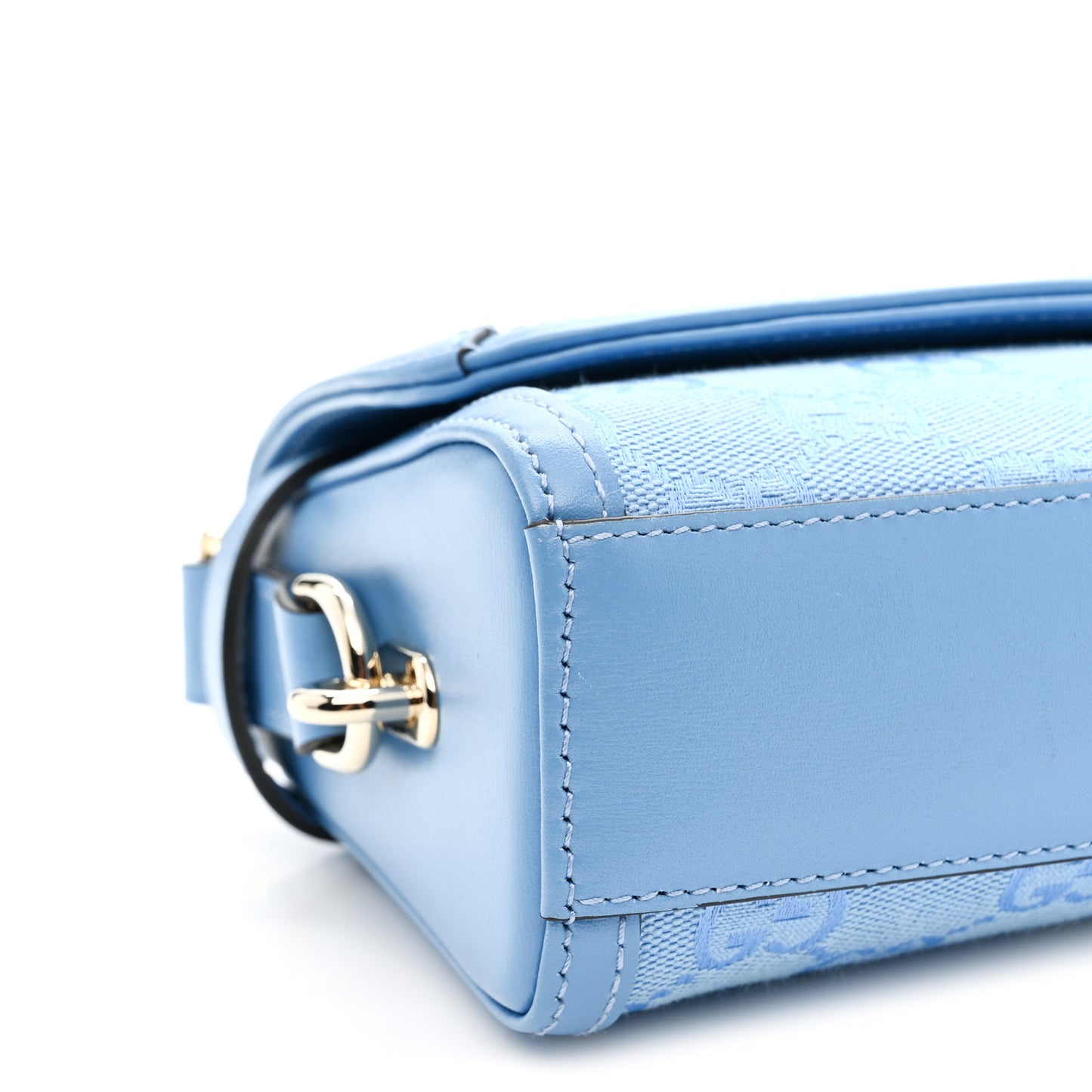 GG Monogram Textured Dollar Calfskin Small Luce Shoulder Bag Blue