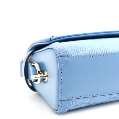 Gucci GG Monogram Textured Dollar Calfskin Small Luce Shoulder Bag Blue 9 of 10