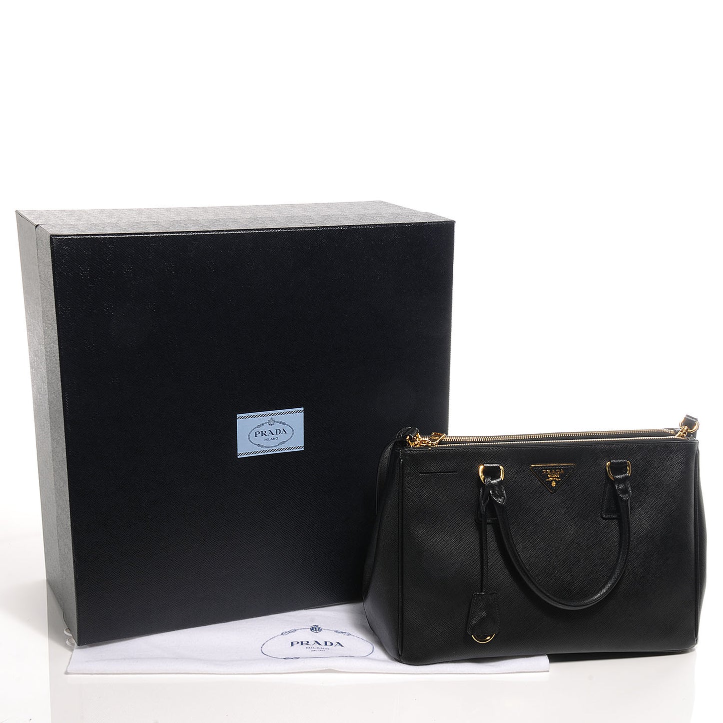 Saffiano Lux Medium Tote Nero Black