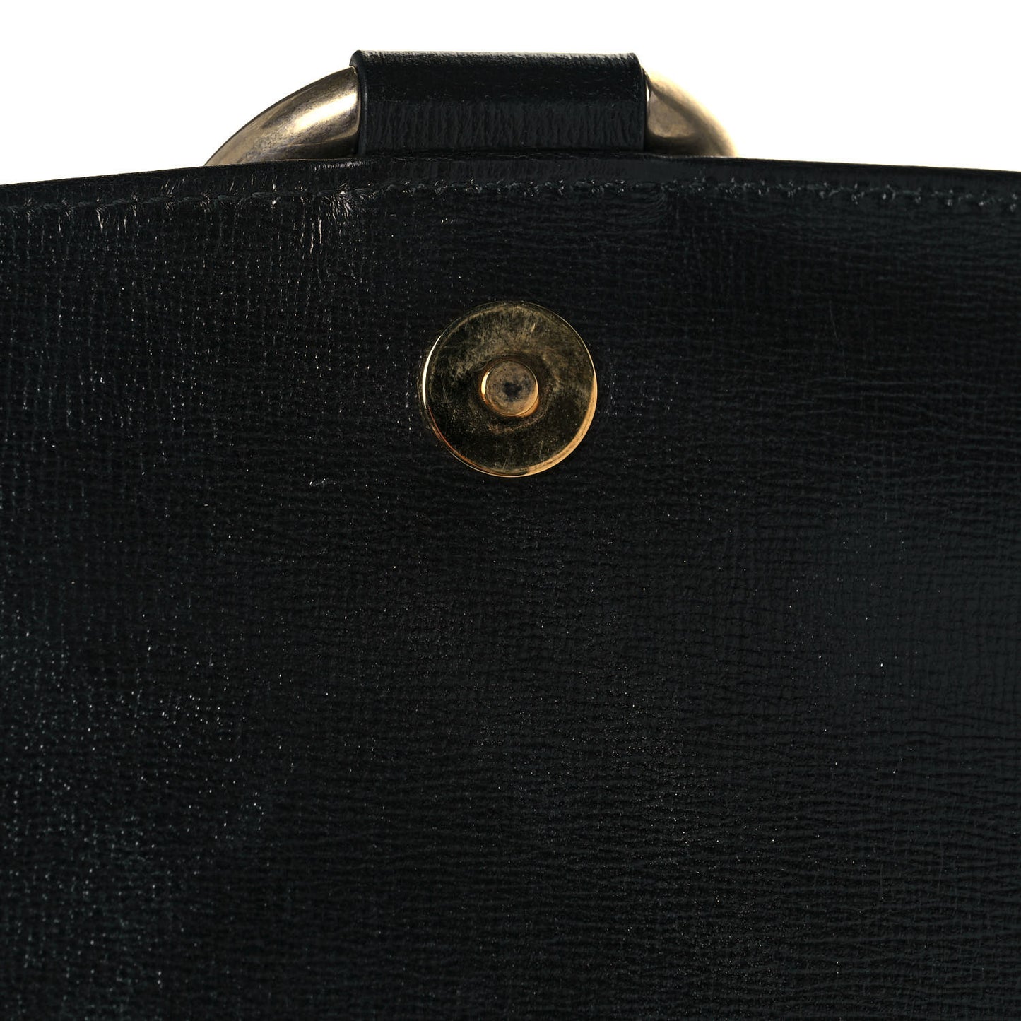 Textured Calfskin Medium Torchon GG Ring Shoulder Bag Black