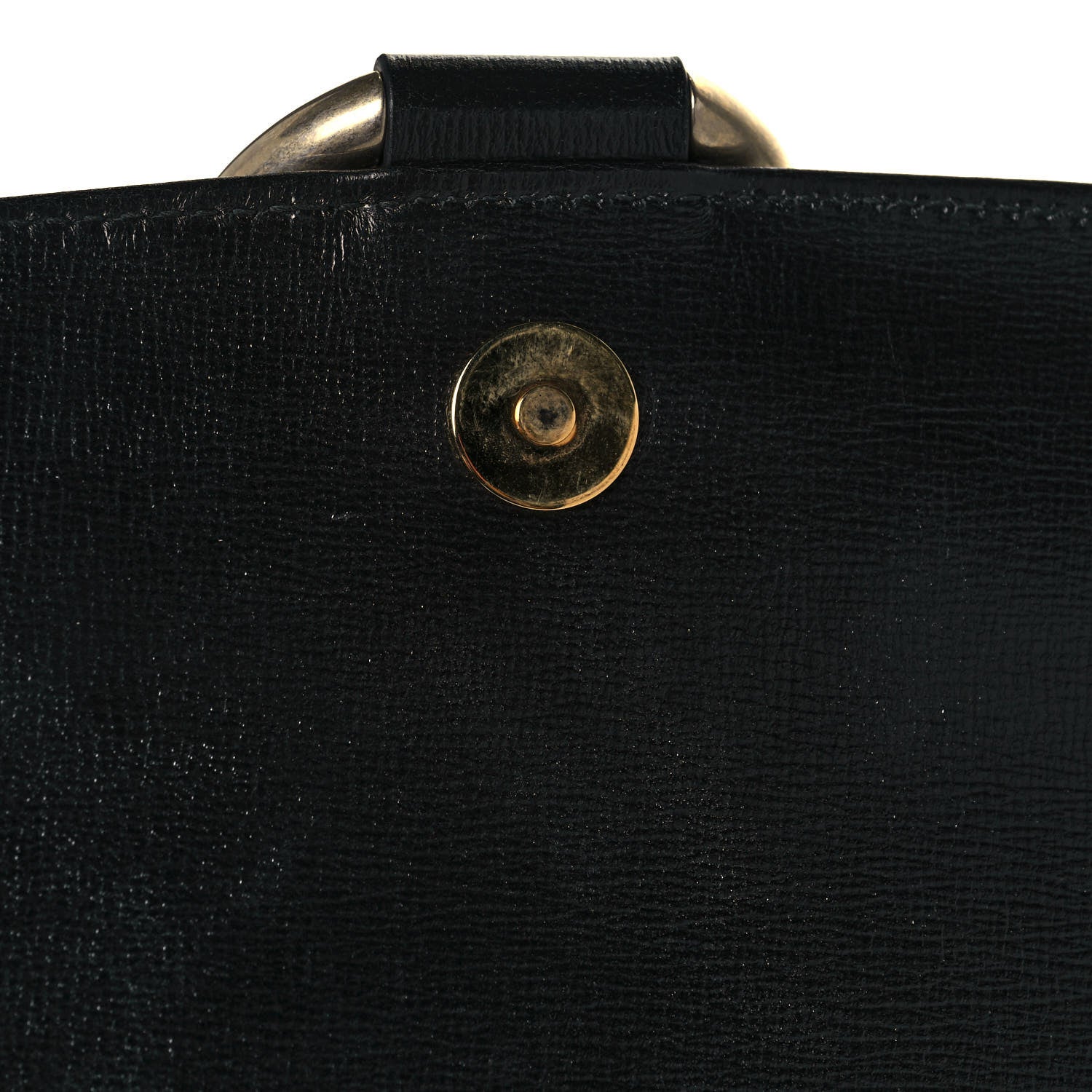 Gucci Textured Calfskin Medium Torchon GG Ring Shoulder Bag Black 12 of 18
