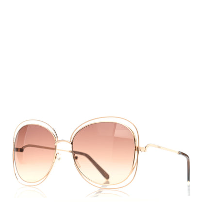 Chloe Oversized Round Carlina Sunglasses CE119S Gold 1 of 4