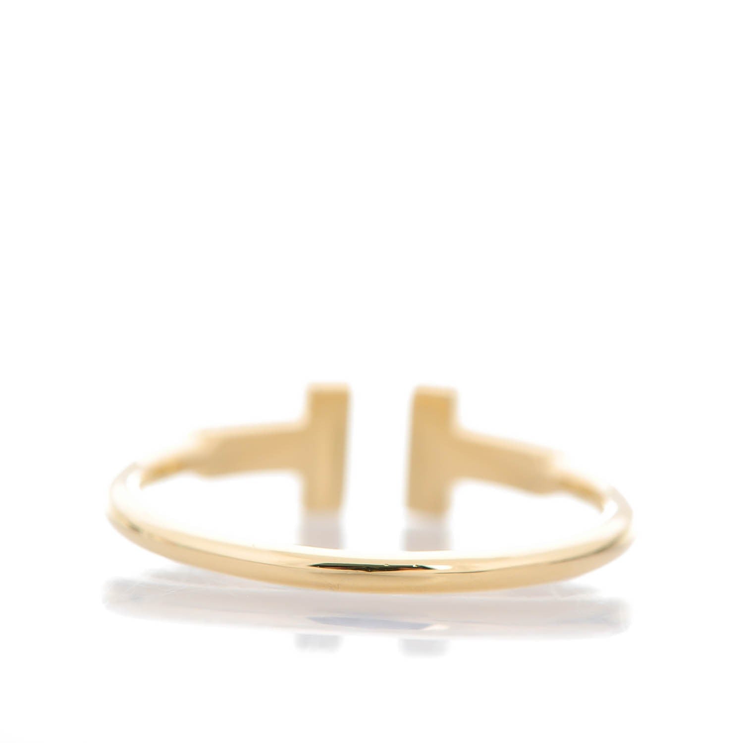 Tiffany 18K Yellow Gold Diamond T Wire Ring 54 7 4 of 6