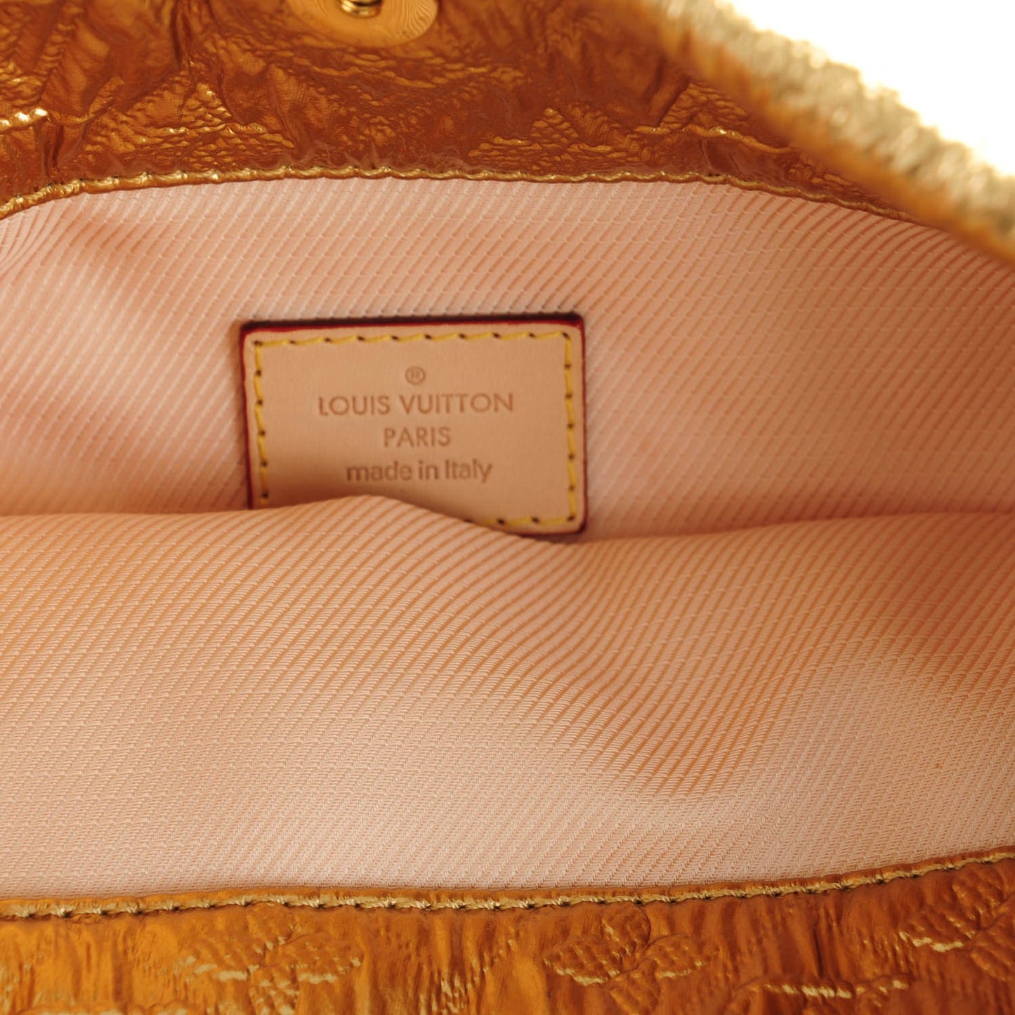 Jacquard Quilted Monogram Limelight Clutch MM Gold