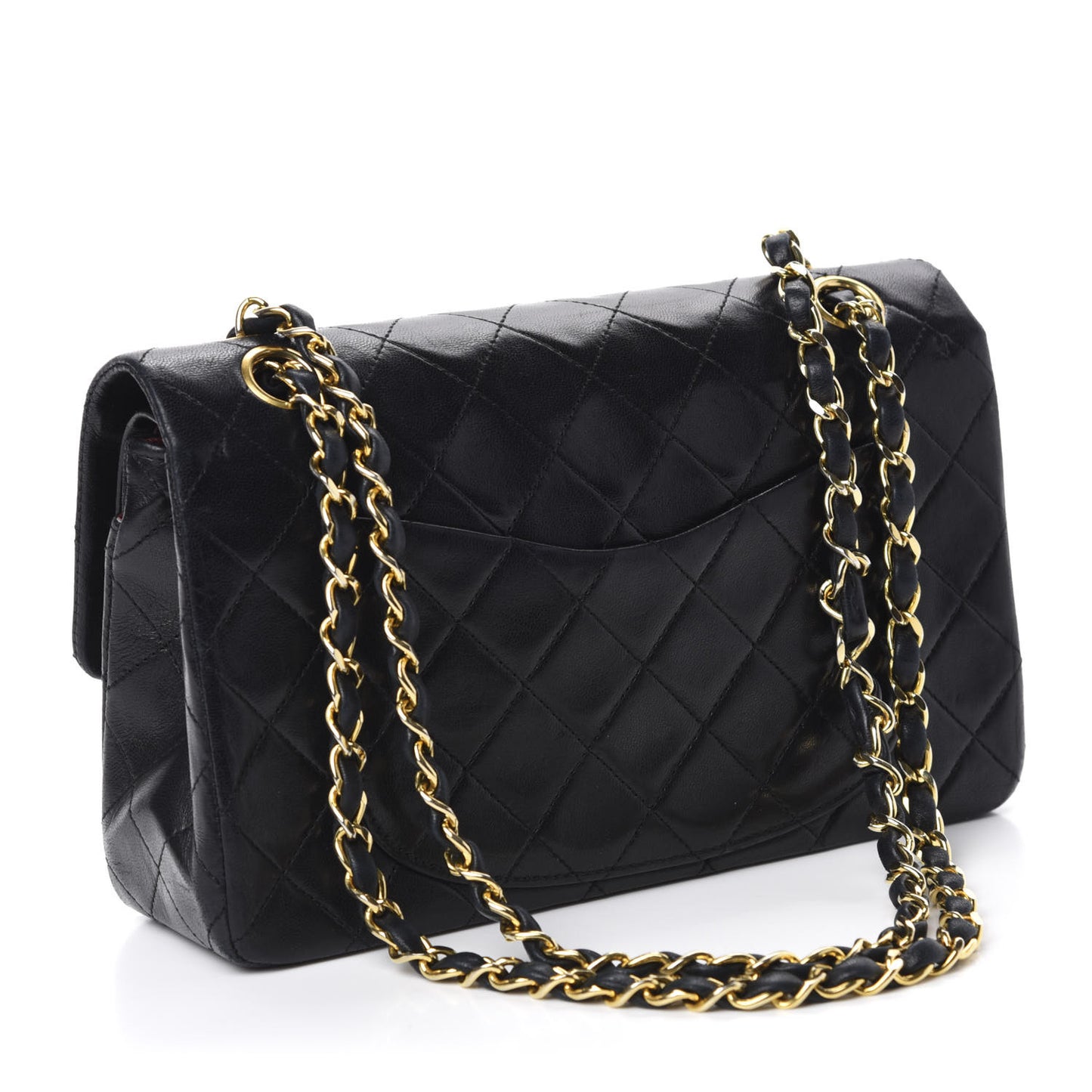 Lambskin Quilted Small Double Flap Black