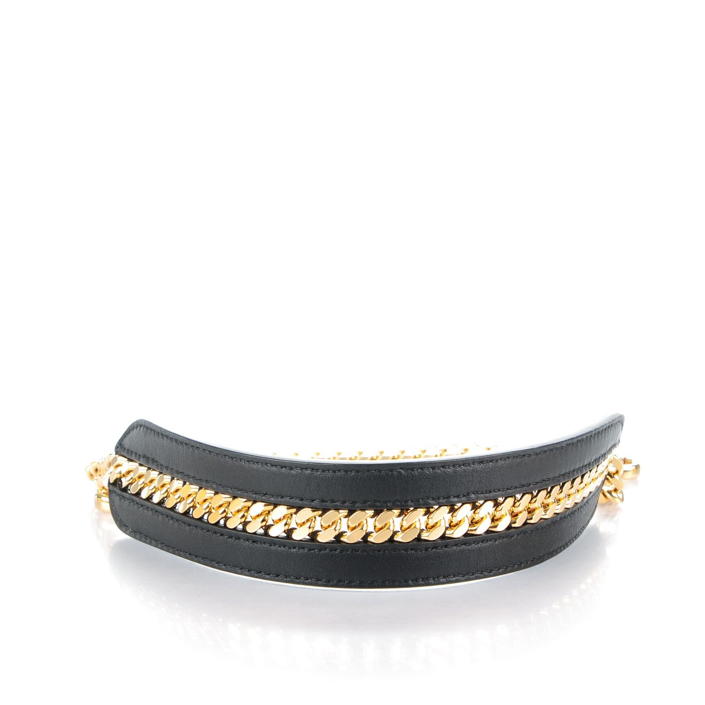 Calfskin Chain Strap You Black Gold
