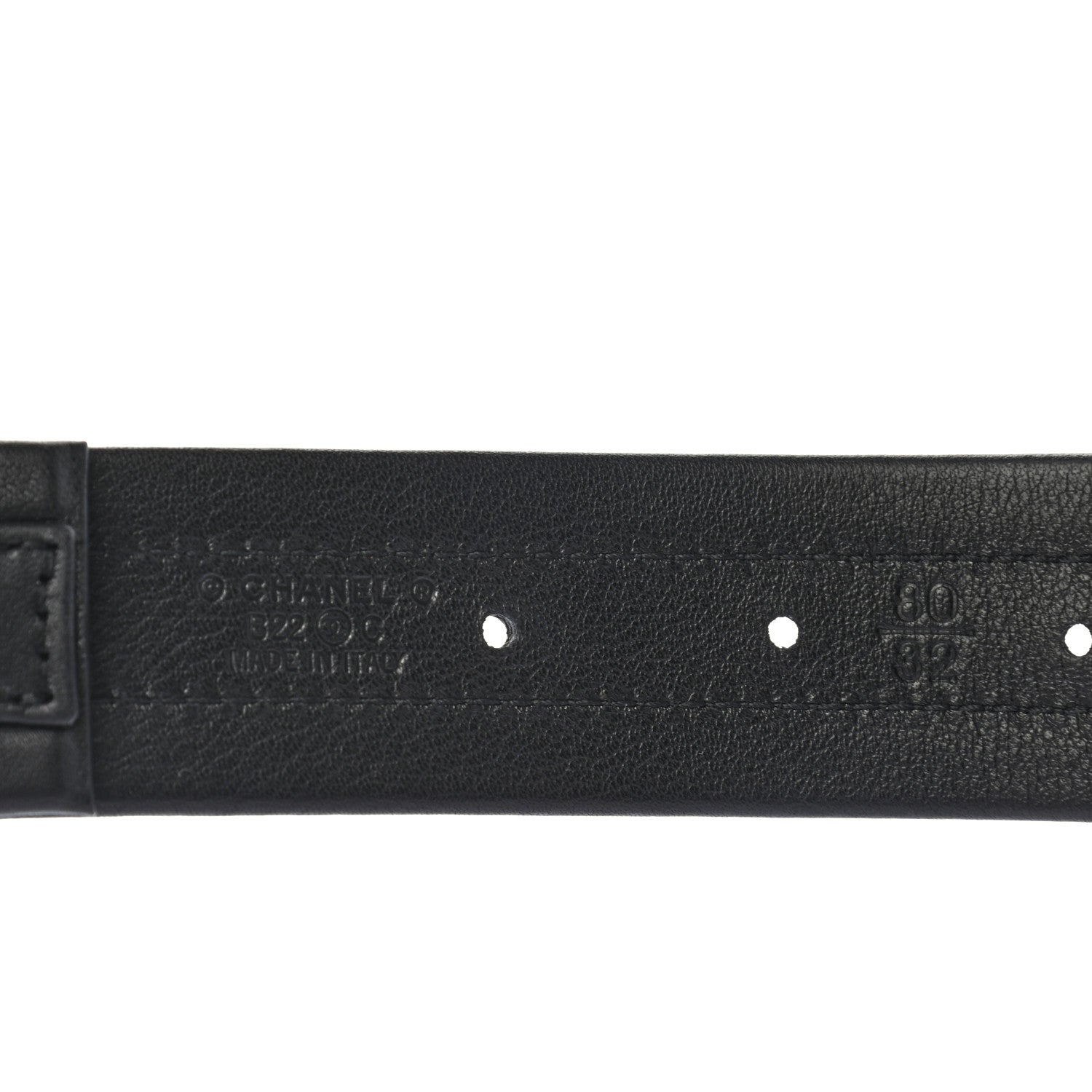Chanel Calfskin Lambskin Zipper Chain CC Belt 80 32 Black 6 of 7
