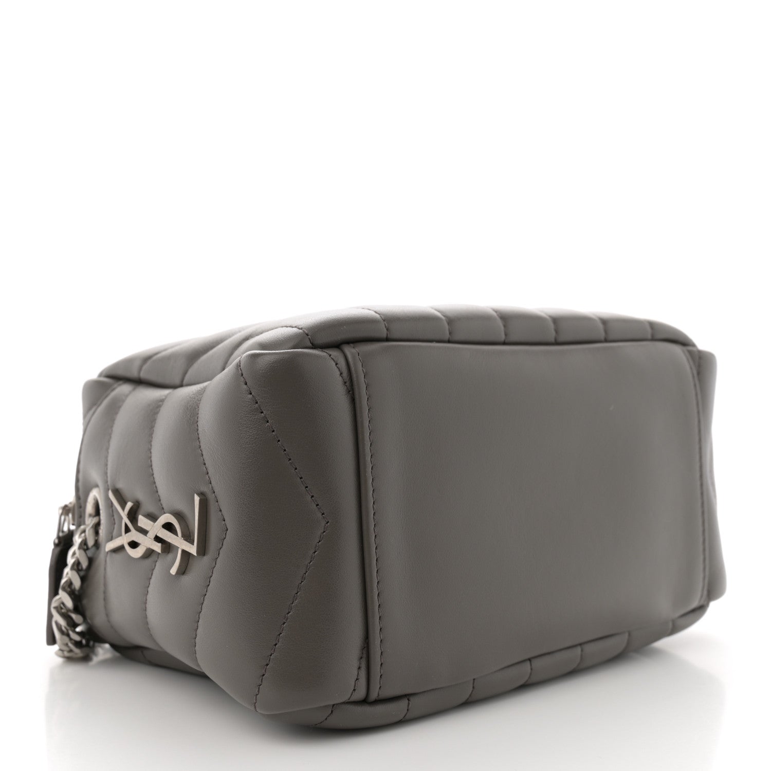 Saint Laurent Calfskin Y Quilted Monogram Small Loulou Bowling Bag Earth 4 of 10