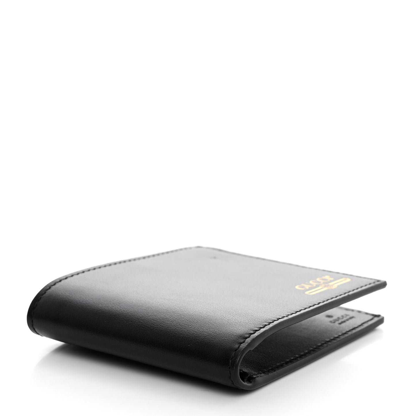 Plutone Calfskin Logo Bi-Fold Wallet Black