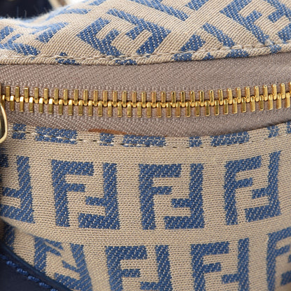 Fendi Zucchino Vitello Pocket Waist Bag Beige Azzurro Blue 8 of 8