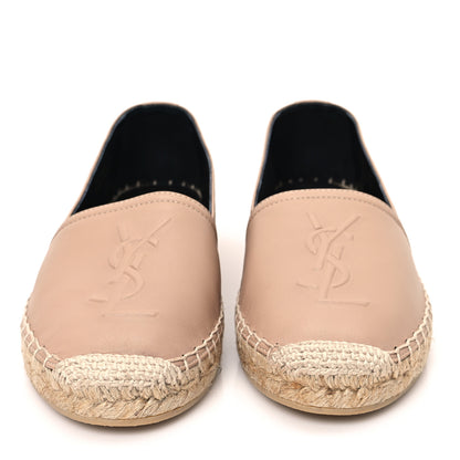 Saint Laurent Lambskin Monogram Espadrilles 35 Nude 3 of 10