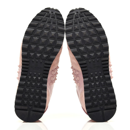 Valentino Garavani Calfskin Suede Rockstud Sneakers 39 Pink 6 of 11