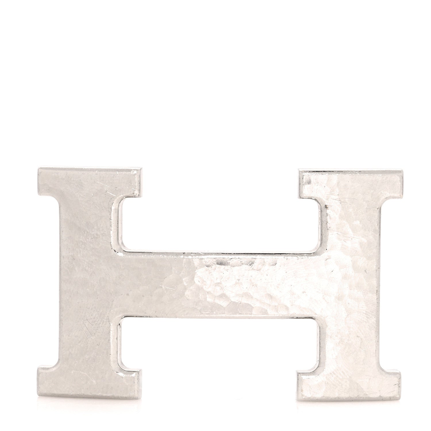 Hermes Palladium Martelee 32mm H Belt Buckle Silver 1 of 4