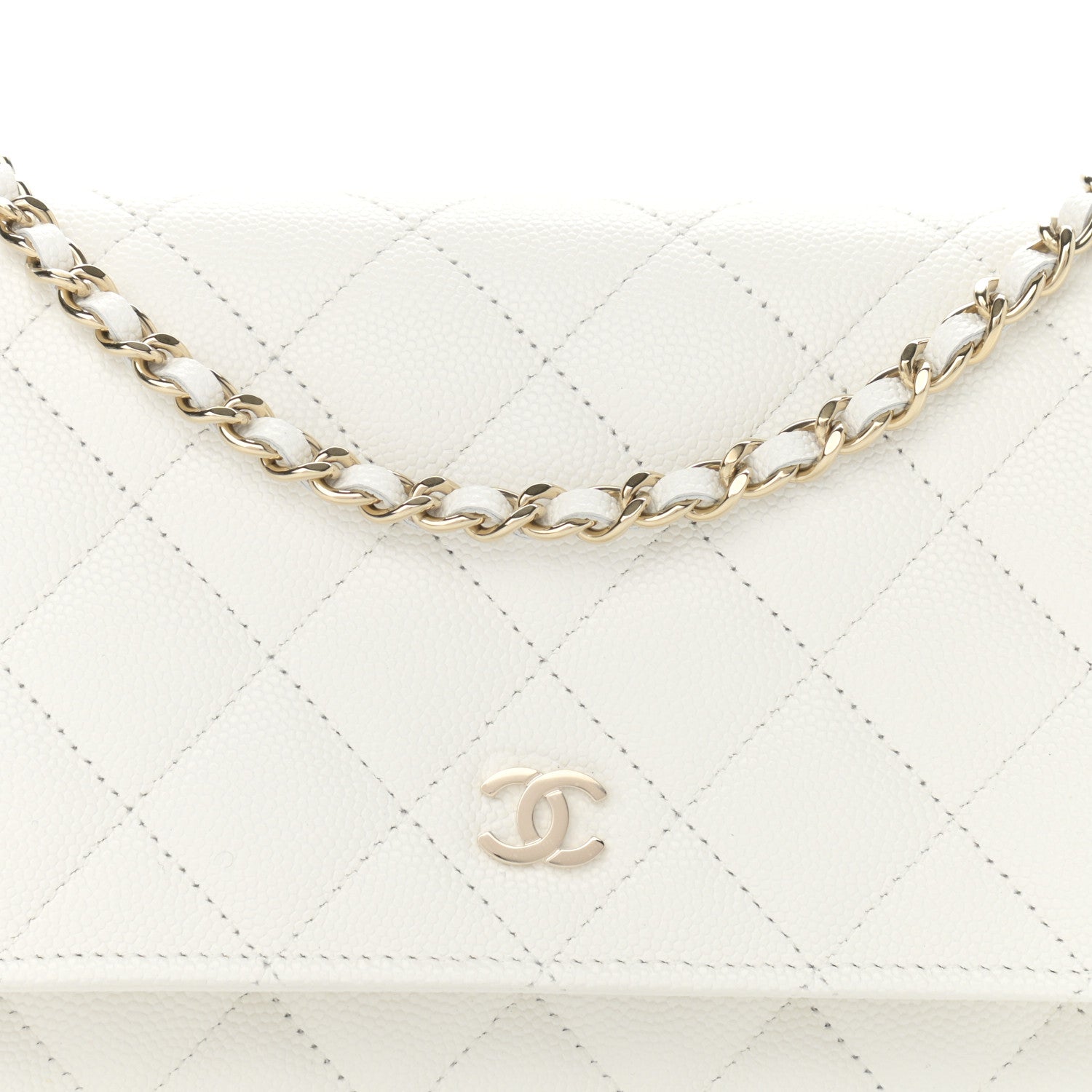 Chanel Caviar Quilted Wallet On Chain WOC White 9 of 12