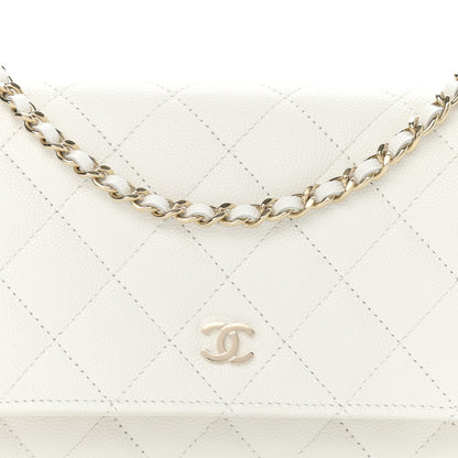 Chanel Caviar Quilted Wallet On Chain WOC White 9 of 12