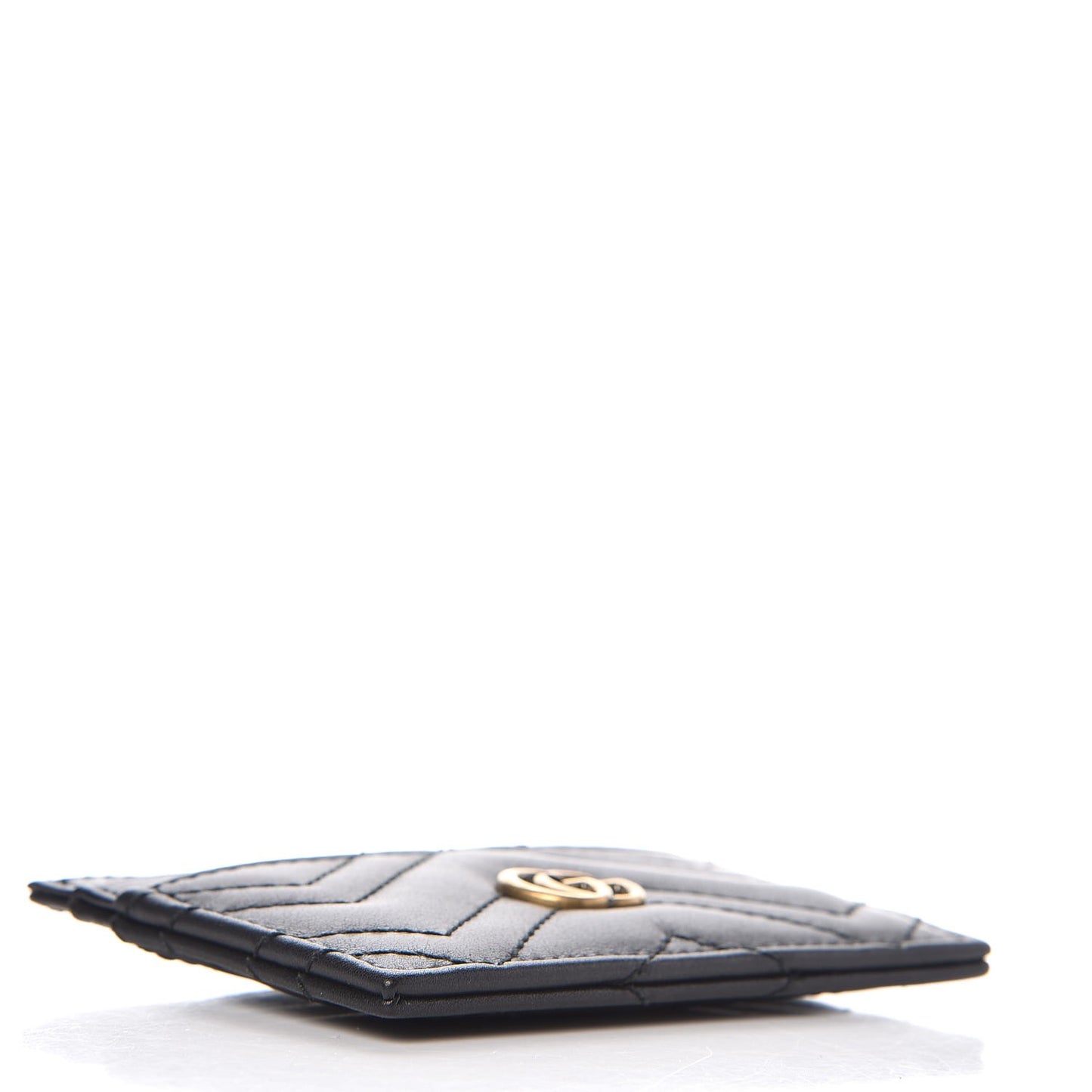 Calfskin Matelasse GG Marmont Card Holder Black