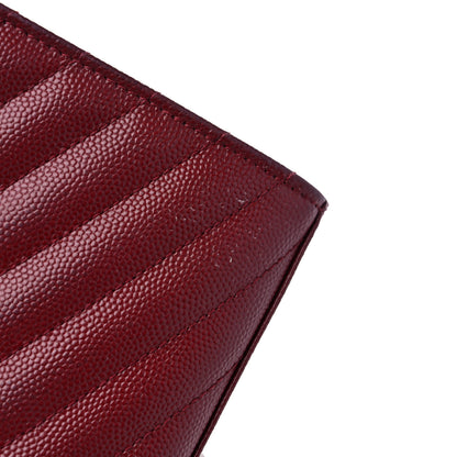 Saint Laurent Grain De Poudre Matelasse Chevron Monogram Chain Wallet Palissandre 14 of 14