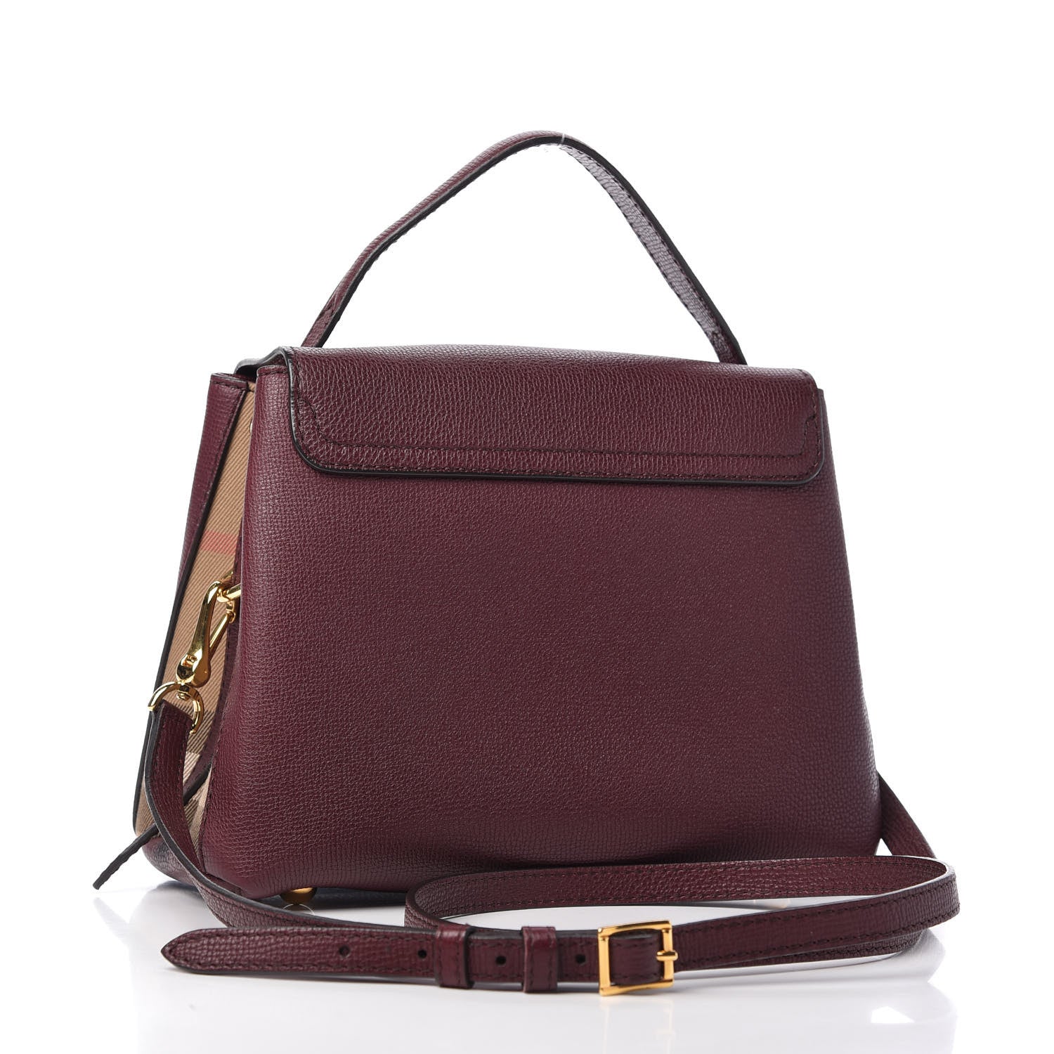 Burberry Derby Calfskin House Check Small Camberley Mahogany Red 3 of 10