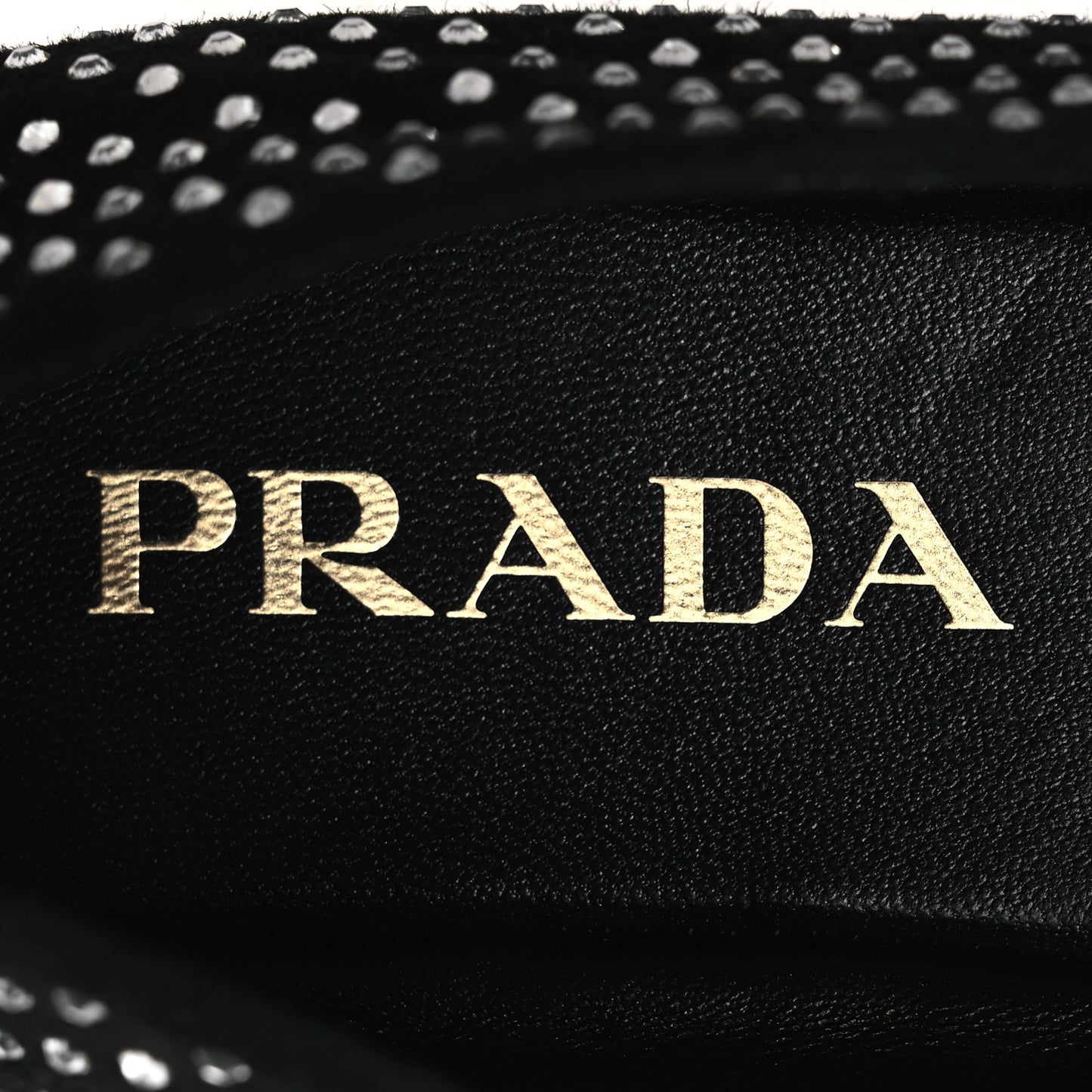 Suede Crystal Studded Ballerina Flats 37 Black