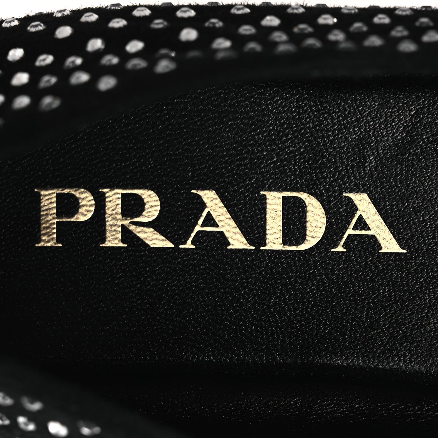 Prada Suede Crystal Studded Ballerina Flats 37 Black 9 of 12