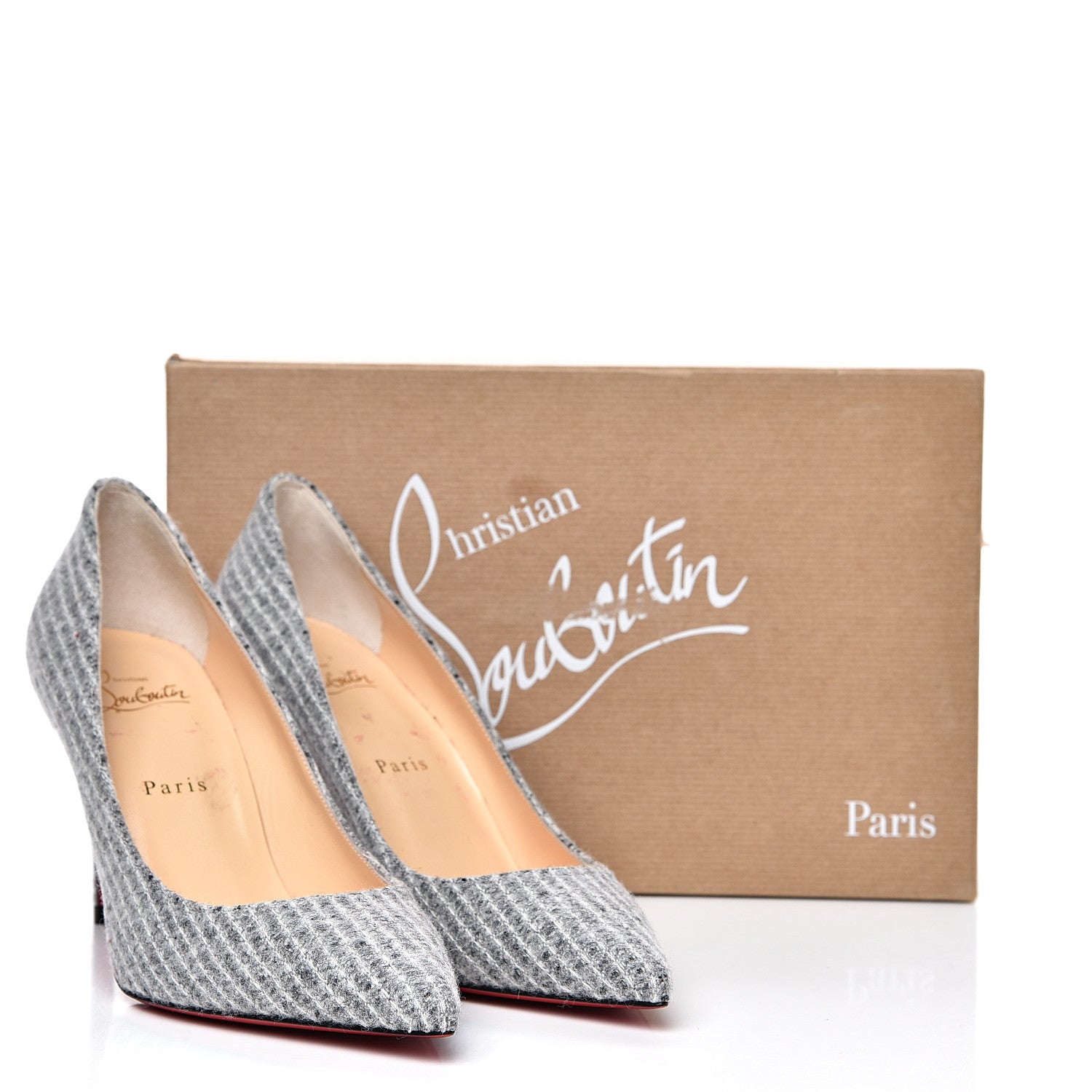 Christian Louboutin Flanelle Tennis Kate 85 Pumps 38.5 Grey 10 of 10