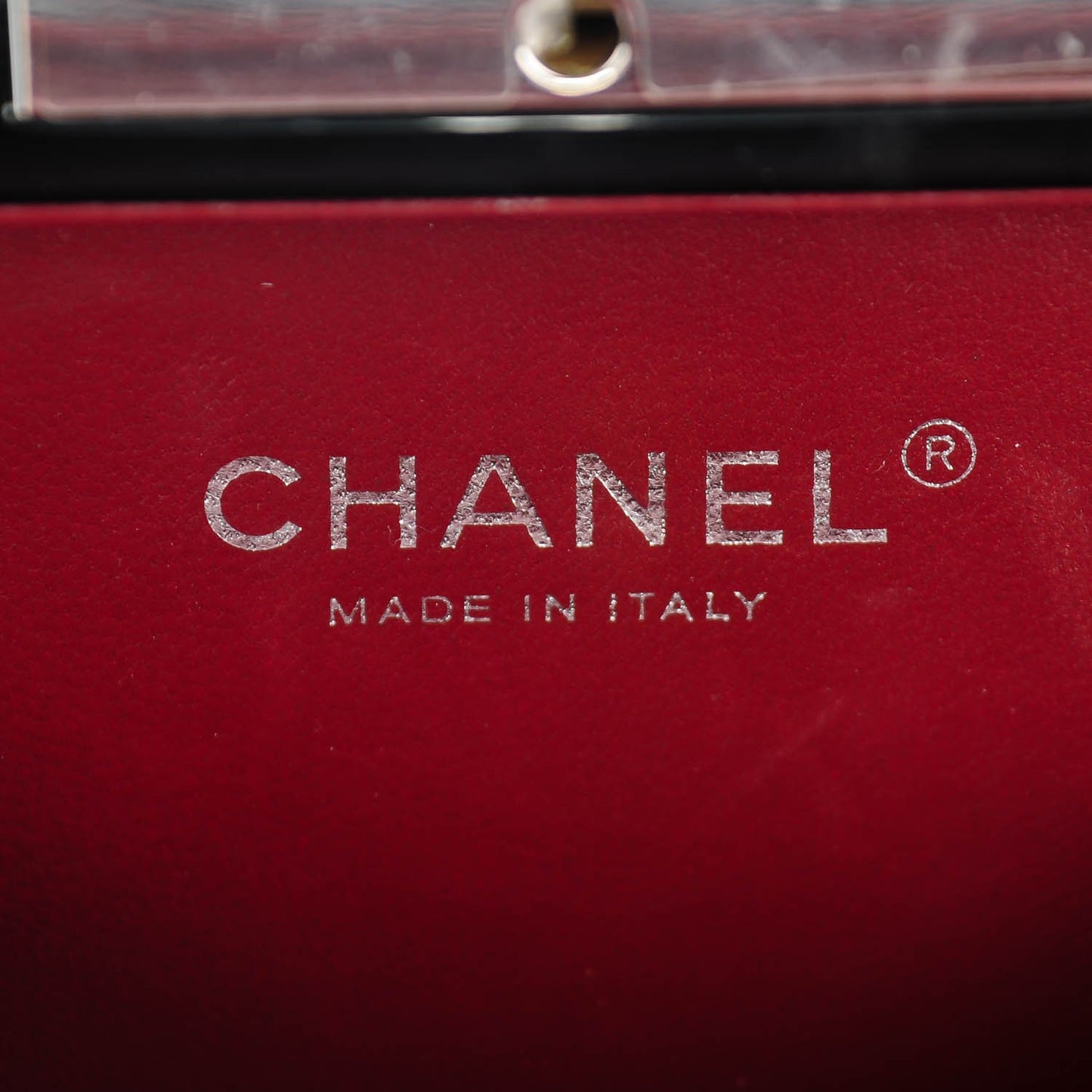 Resin Patent Trolley Minaudiere Clutch Black