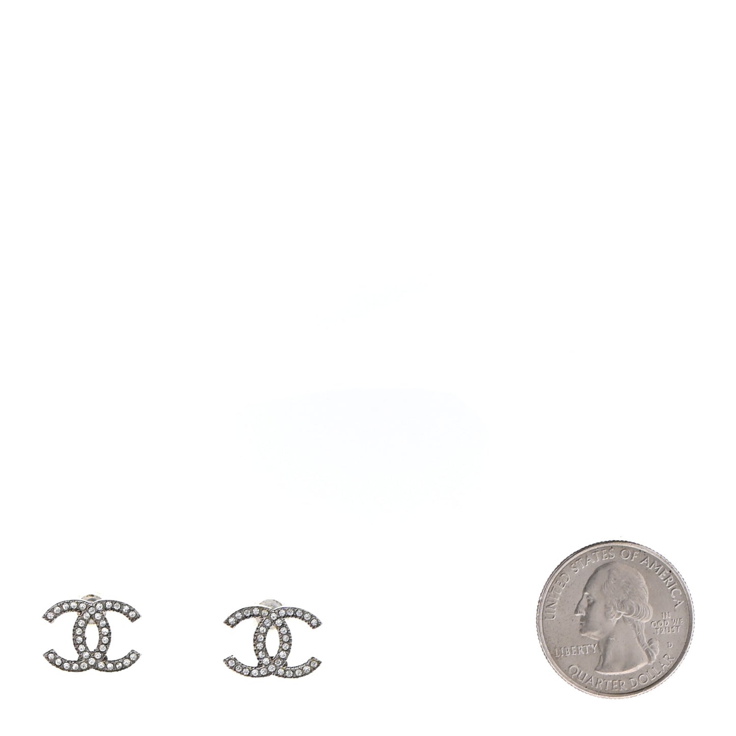 Crystal CC Earrings Silver