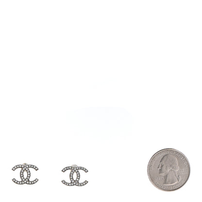 Chanel Crystal CC Earrings Silver 2 of 4