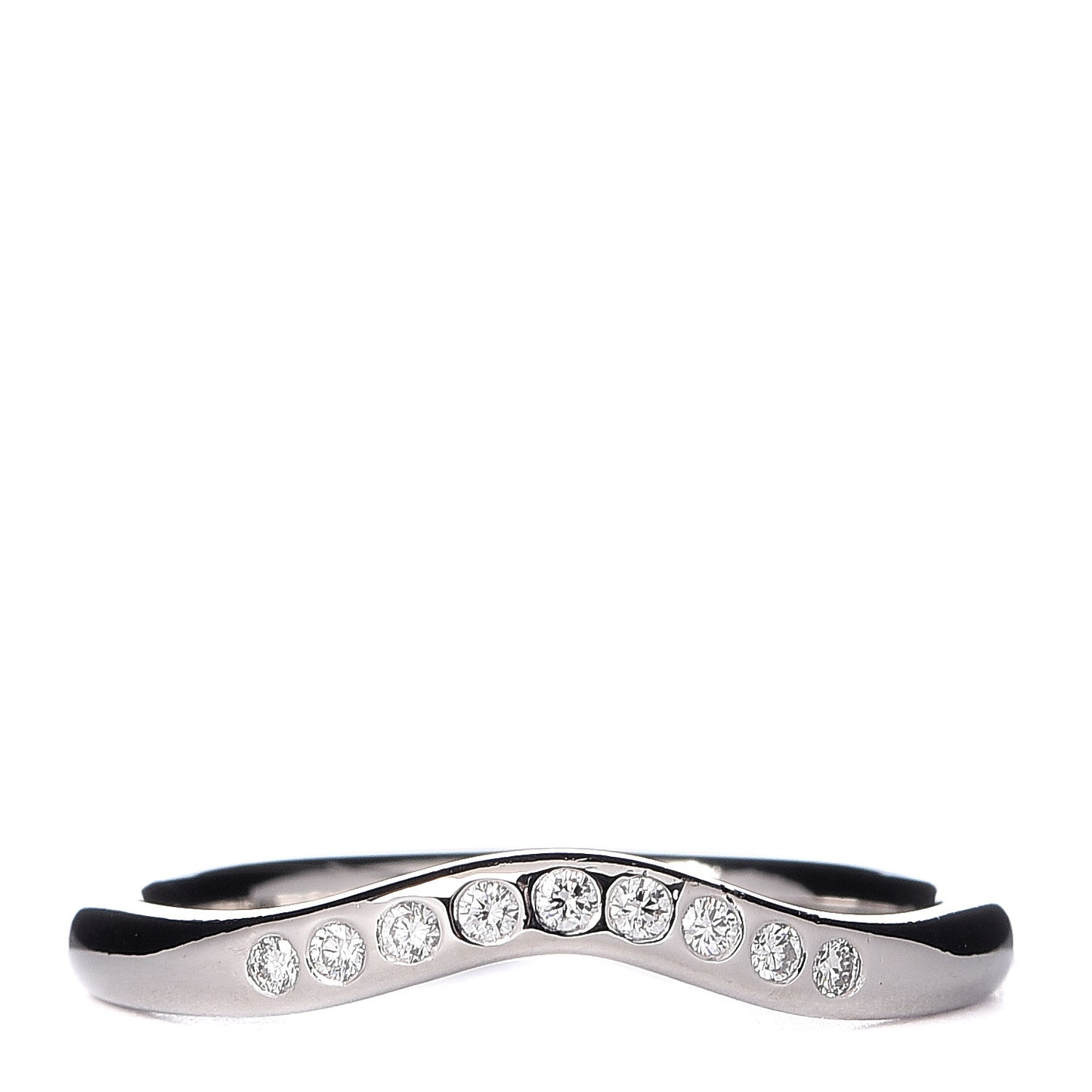 Platinum Diamond Elsa Peretti Curved Wedding Band Ring 49 5