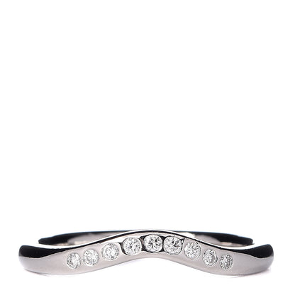 Tiffany Platinum Diamond Elsa Peretti Curved Wedding Band Ring 49 5 1 of 7