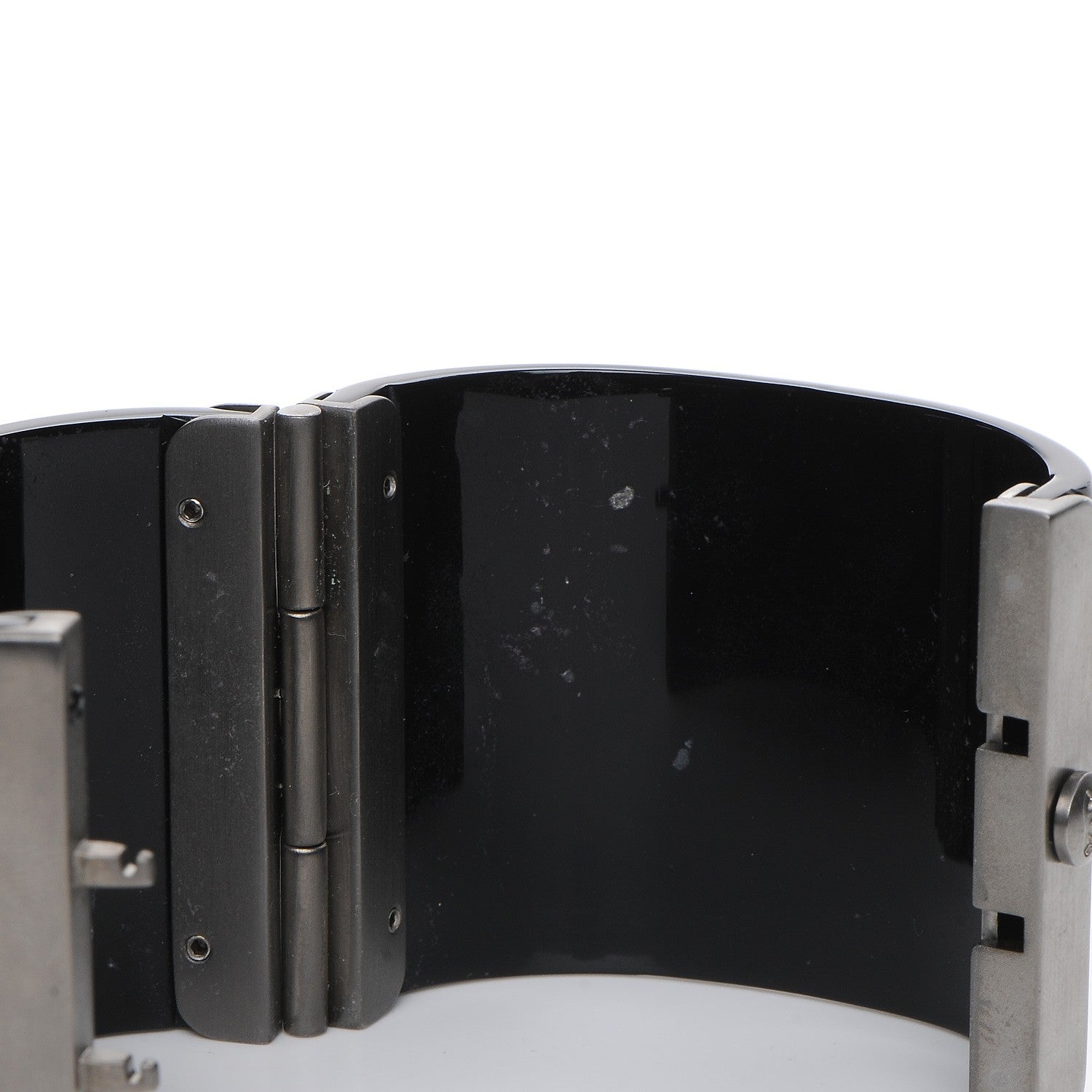 Chanel Resin Crystal Baguette CC Wide Cuff Black 4 of 6