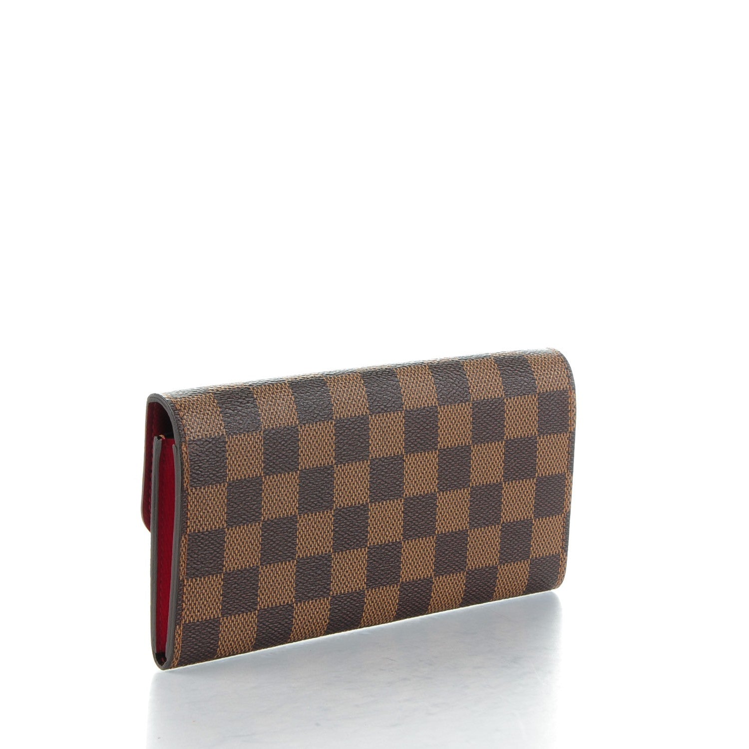 Louis Vuitton Damier Ebene Emilie Wallet Red 3 of 7
