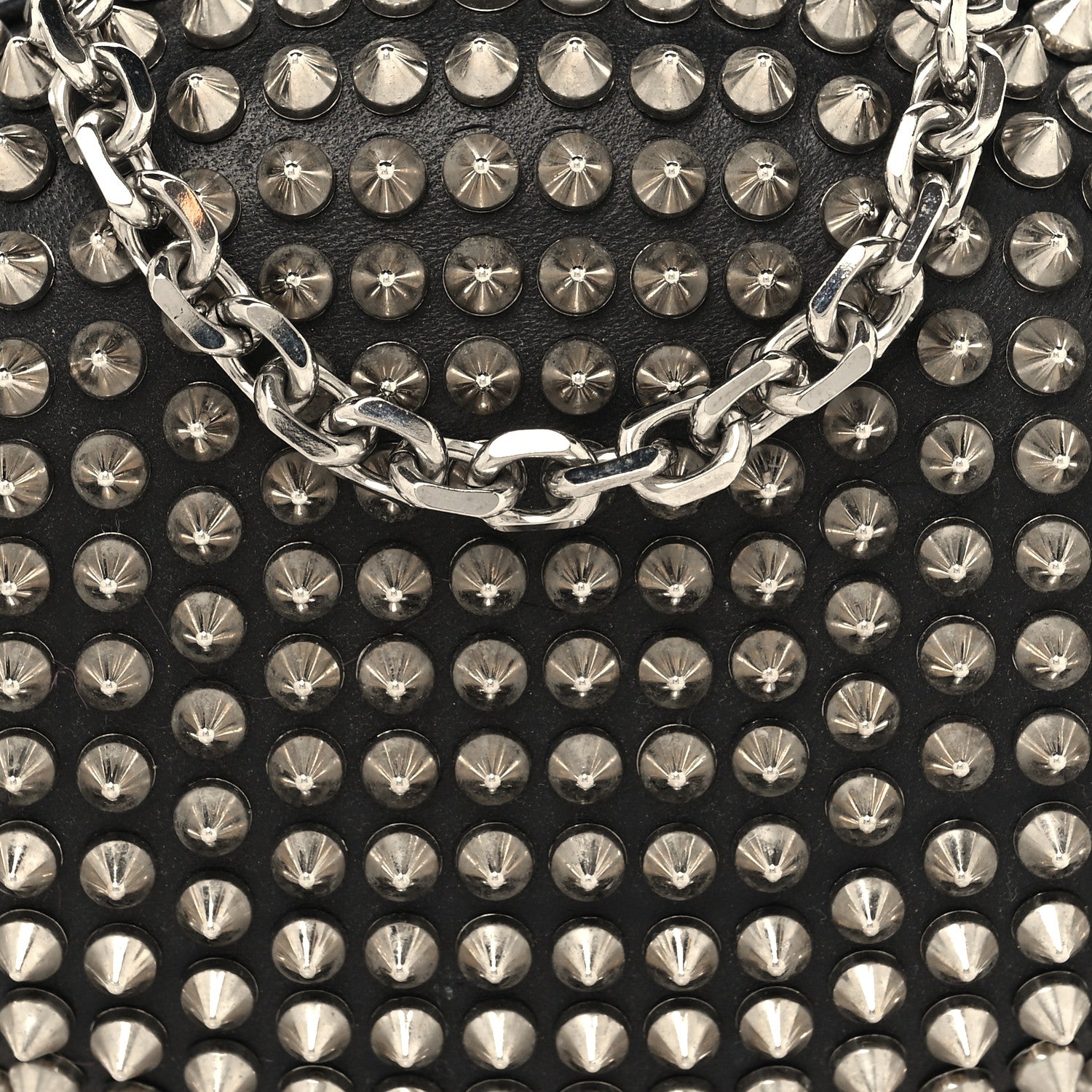 Christian Louboutin Metallic Suede Burma Strass Mina Chain Clutch Lichen 7 of 9