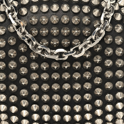 Christian Louboutin Metallic Suede Burma Strass Mina Chain Clutch Lichen 7 of 9