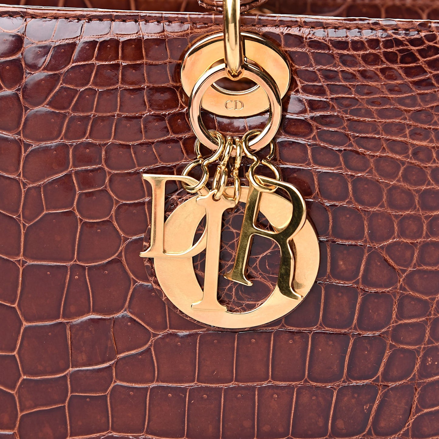 Crocodile Large Lady Dior Brown