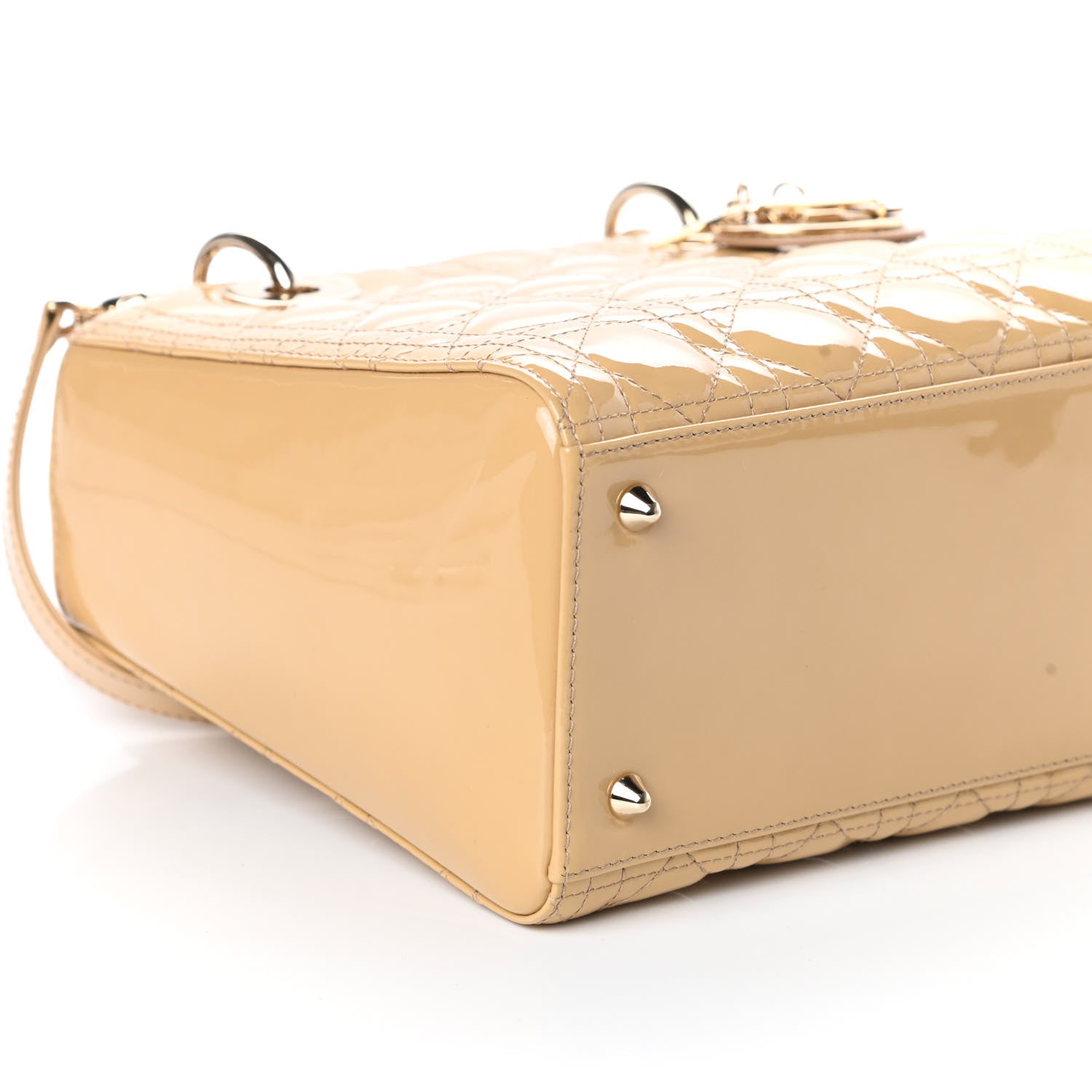 Christian Dior Patent Cannage Medium Lady Dior Beige 7 of 8