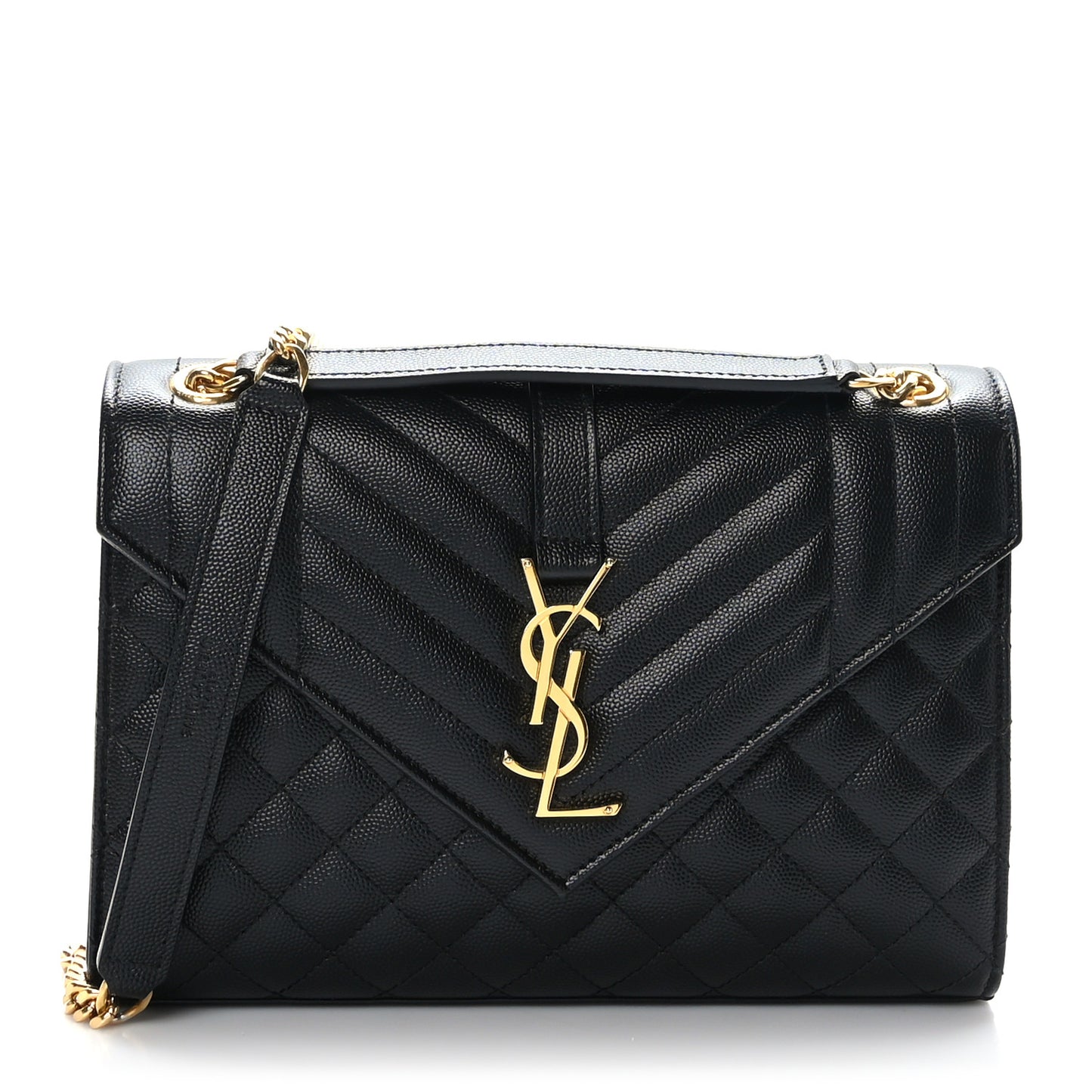 Grain De Poudre Textured Mixed Matelasse Triquilt Medium Monogram Satchel Black