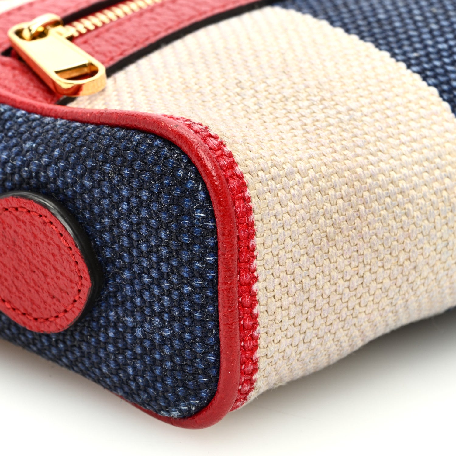 Gucci Canvas Sylvie Stripe Mini Ophidia Camera Bag Mystic White Hibiscus Red Maritime 9 of 12