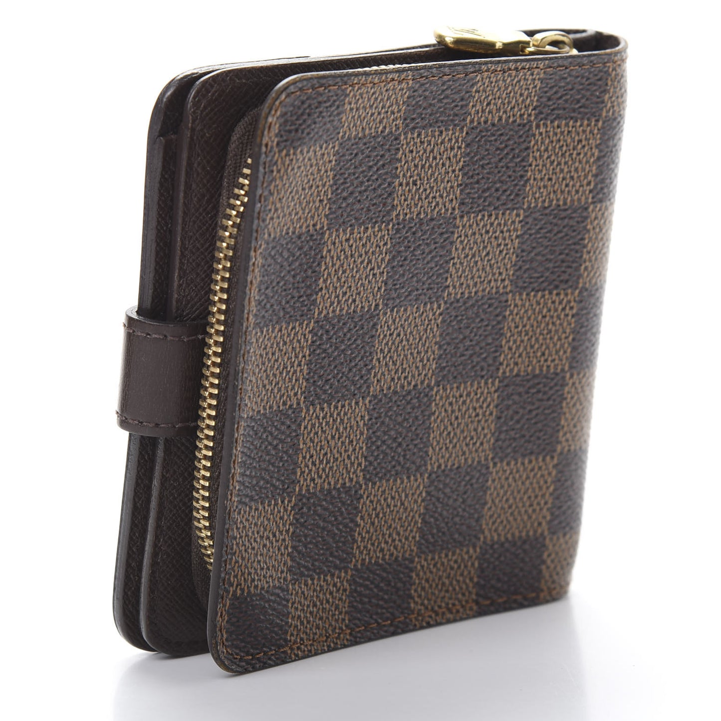 Damier Ebene Zippe Zipped Compact Wallet