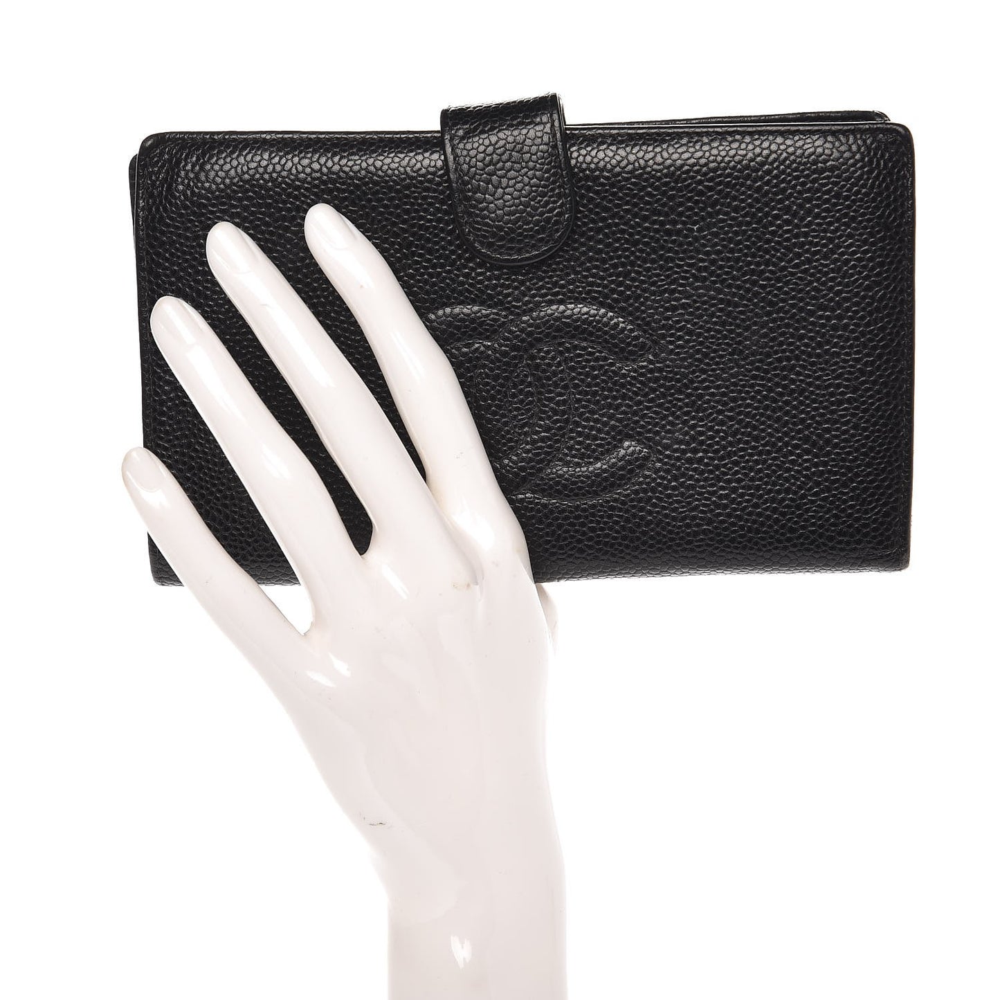Caviar Timeless CC French Wallet Black