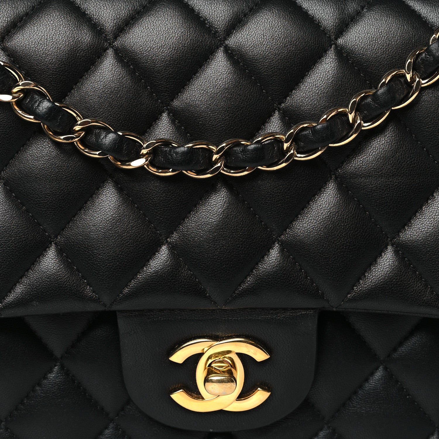 Chanel Lambskin Quilted Medium Double Flap Black 8 of 10