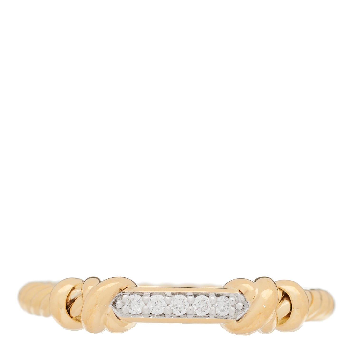 David Yurman 18K Yellow Gold Diamond Petite Helena Wrap Ring 54 7 1 of 4