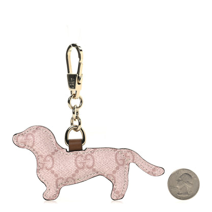 Gucci GG Supreme Monogram Dog Shaped Bag Charm Light Pink 2 of 3