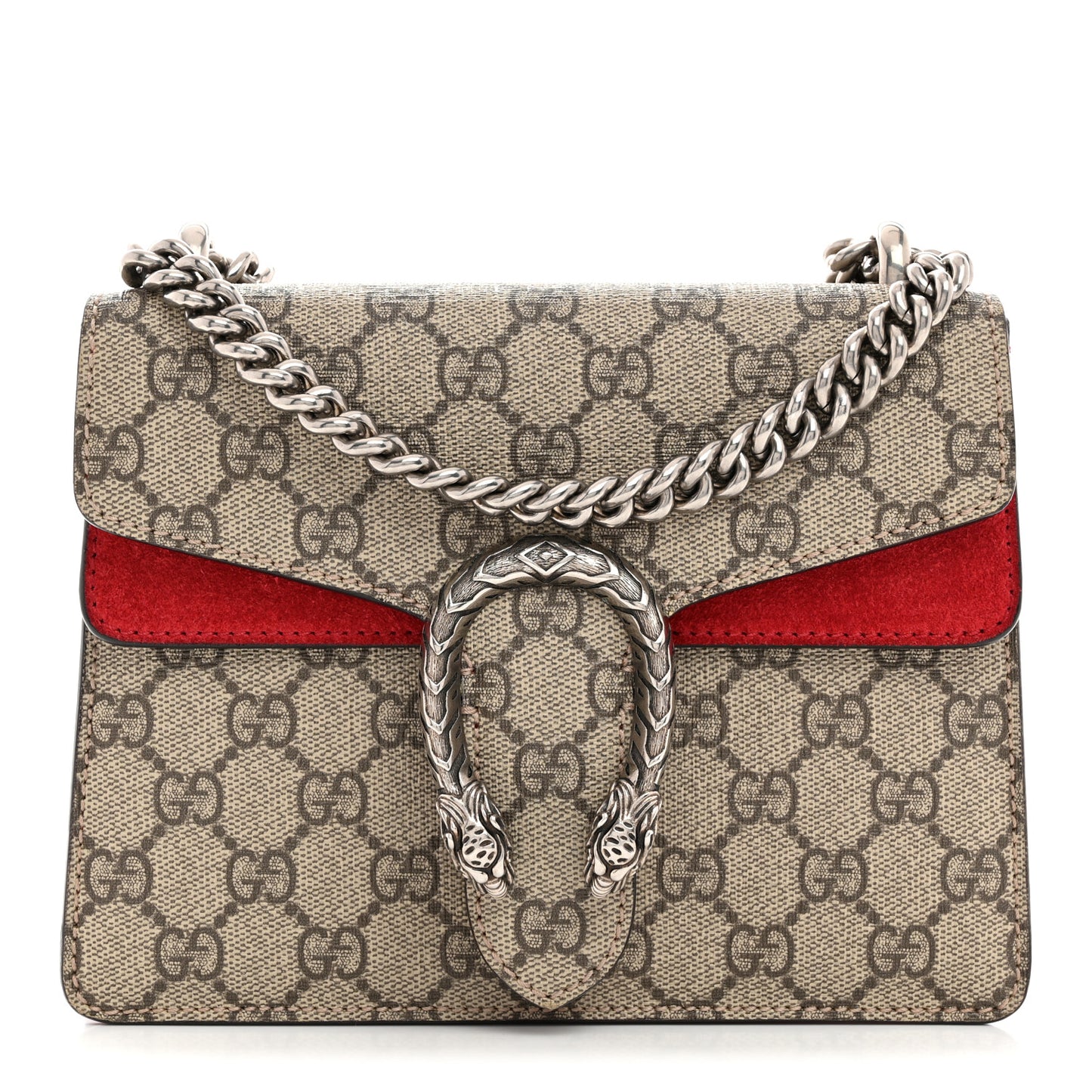 GG Supreme Monogram Mini Dionysus Shoulder Bag Hibiscus Red