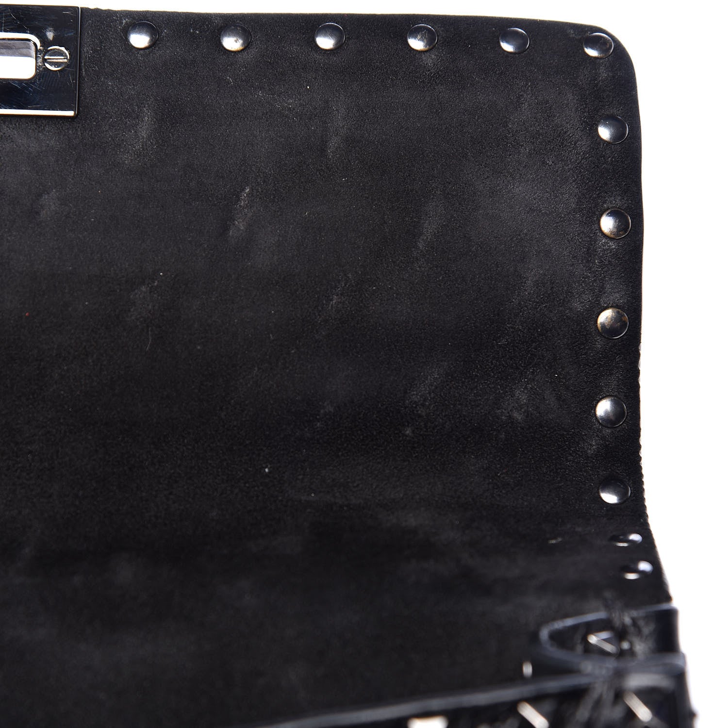 Valentino Garavani Craquele Nappa Medium Rockstud Spike Shoulder Bag Black 16 of 24