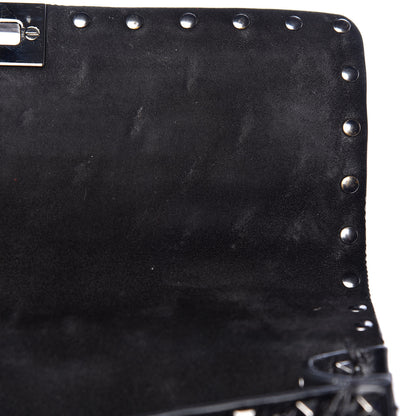 Valentino Garavani Craquele Nappa Medium Rockstud Spike Shoulder Bag Black 16 of 24