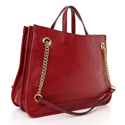 Gucci Patent Calfskin Medium Horsebit 1955 Tote Bag New Cherry Red 3 of 11