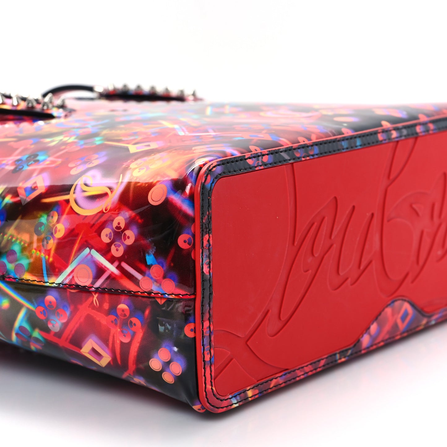 Patent Calfskin Small Discolaser Cabata Tote Multicolor